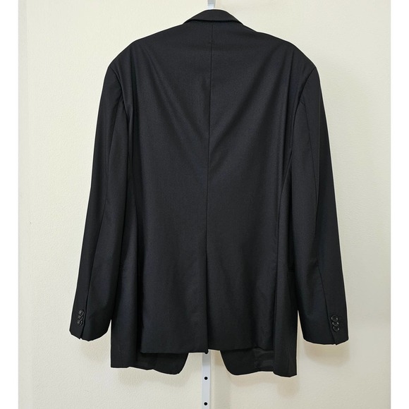 ARMANI COLLEZIONI Vintage Men's Black Wool Single-Breasted Button Blazer Sz 44R - Picture 2 of 11